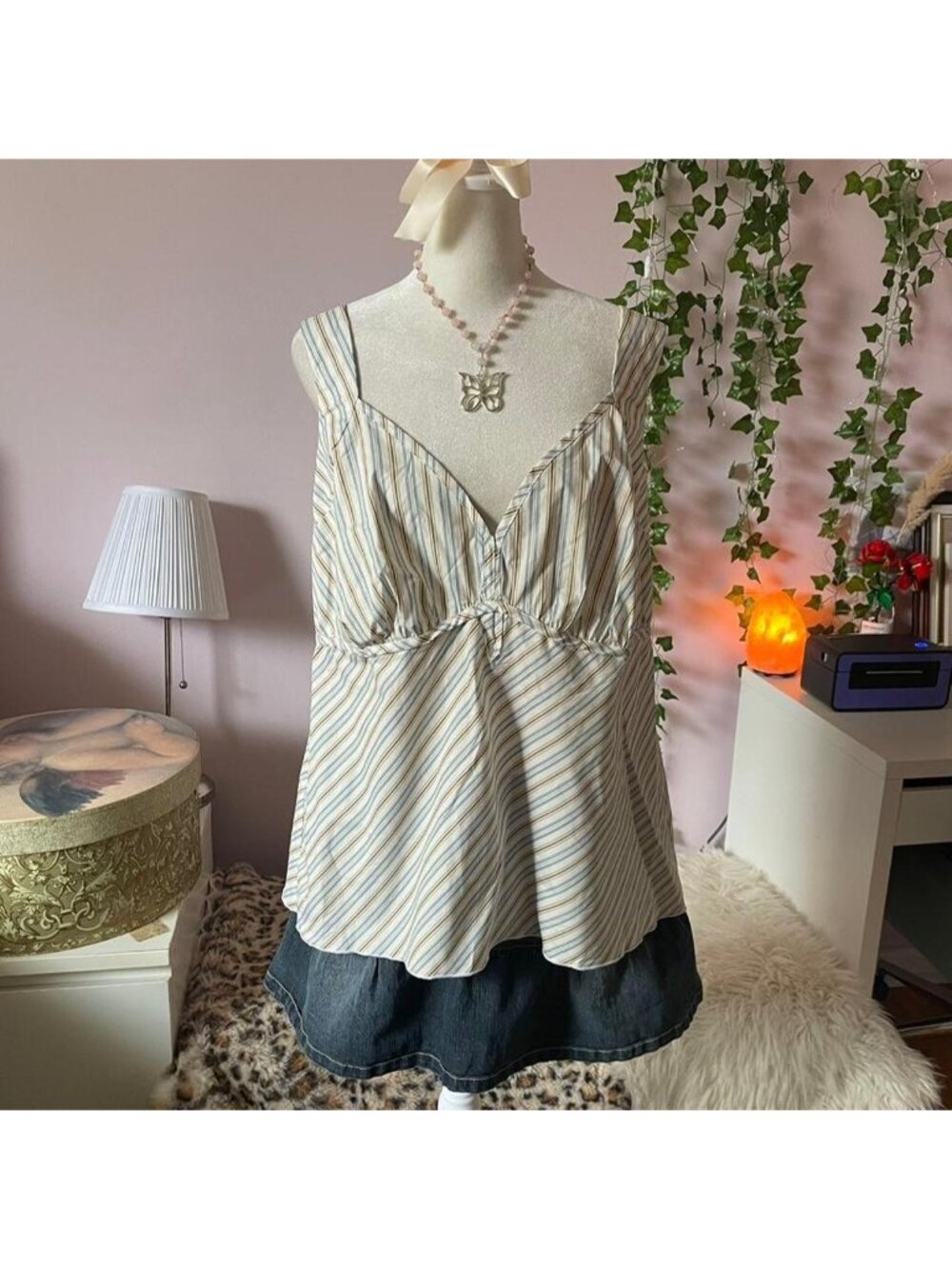 Vintage striped sleeveless top
